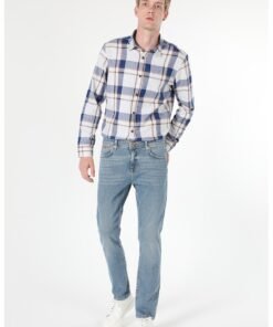 Blugi regular fit cu talie medie