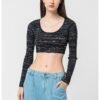 Bluza crop striata