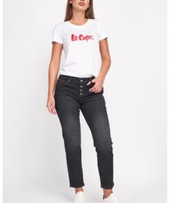 Blugi crop cu aspect decolorat