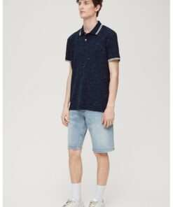 Tricou polo cu guler in dungi