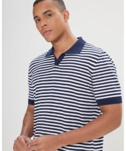 Tricou polo de bumbac cu dungi