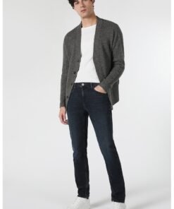 Blugi slim fit cu aspect decolorat