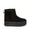 Ghete flatform slip-on de piele intoarsa