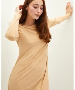 Rochie midi cu aspect striat
