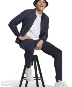 Pantaloni sport cu imprimeu logo si snur de ajustare