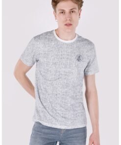 Tricou de bumbac cu decolteu la baza gatului