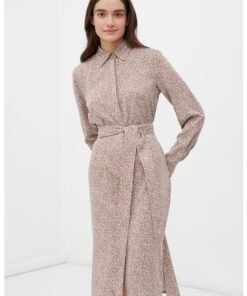 Rochie-camasa midi cu buzunare laterale