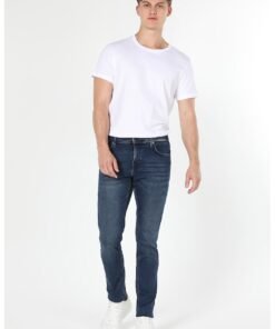 Blugi slim fit cu talie medie