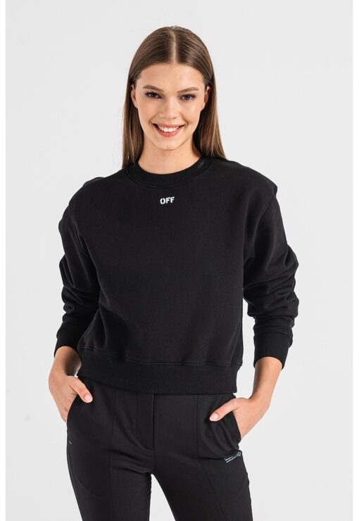 Bluza sport crop cu decolteu la baza gatului Off Stamp