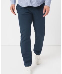 Pantaloni chino din amestec de in si bumbac Sigiberto