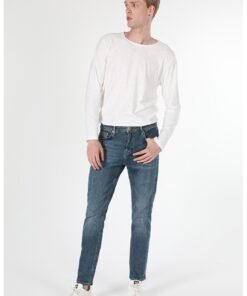 Blugi regular fit cu aspect decolorat