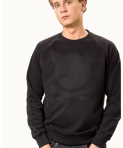 Bluza sport unisex cu maneci raglan si imprimeu logo