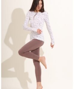 Pijama cu pantaloni lungi si decolteu la baza gatului - din amestec de modal Aria