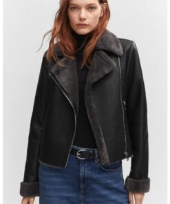 Jacheta biker de piele ecologica Cadi