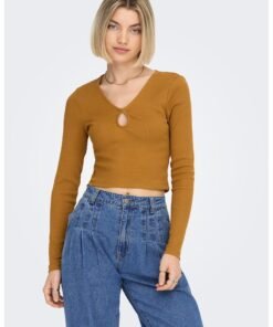 Bluza crop cu decolteu in V