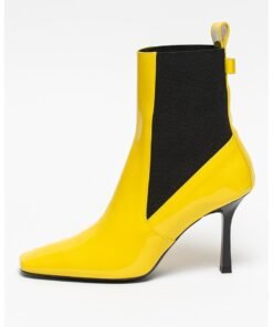 Botine Chelsea de piele lacuita