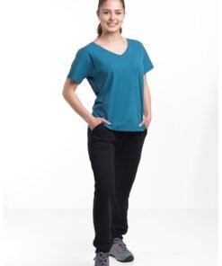 Tricou din bumbac organic cu decolteu in V Basic