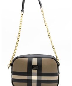 Geanta crossbody de piele ecologica cu bareta din lant