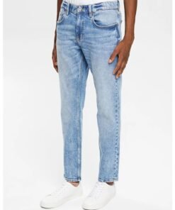 Blugi slim fit cu aspect decolorat