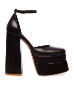 Pantofi de piele cu toc masiv Sasha