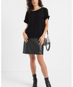 Bluza cu maneci scurte si insertie de plasa Kiko