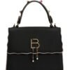 Geanta crossbody cu aplicatie logo metalica