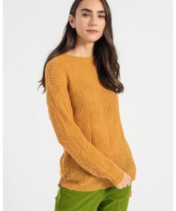 Pulover cu model torsade si maneci cazute Bessica
