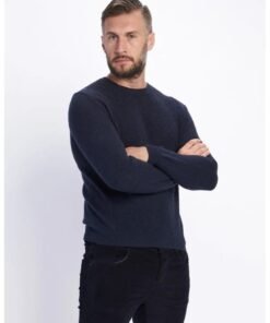 Pulover cu decolteu la baza gatului si aspect texturat