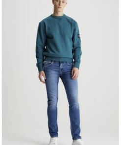 Blugi skinny cu aspect decolorat