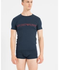 Set de boxeri si tricou cu imprimeu logo - 2 piese