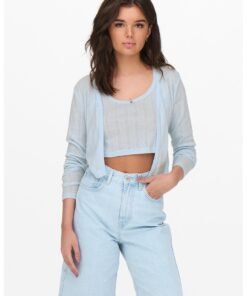 Set de top crop si cardigan fara inchidere