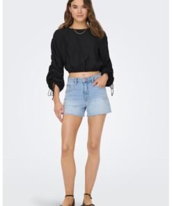 Bluza crop cu maneci bufante Tiana