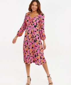 Rochie midi cu maneci bufante Polo 3929