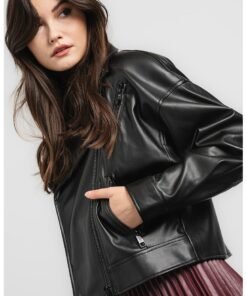Jacheta biker de piele ecologica