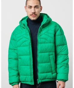 Geaca unisex cu gluga si aspect matlasat