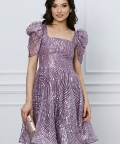 Rochie Aria lila scurta cu paiete