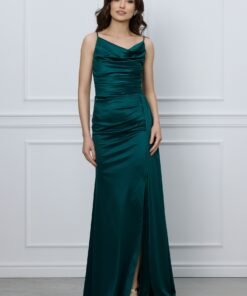 Rochie Arina verde cu fronseuri