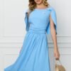 Rochie DY Fashion bleu cu maneci petrecute