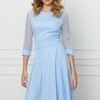 Rochie DY Fashion bleu din tull cu buline catifelate