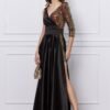 Rochie DY Fashion lunga neagra cu paiete aurii
