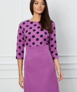 Rochie Dy Fashion magenta cu buline la bust