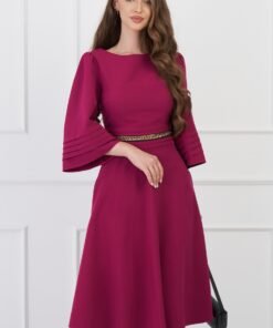 Rochie DY Fashion magenta cu lant in talie