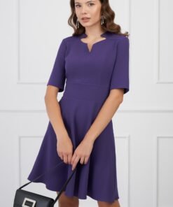 Rochie DY Fashion mov cu decupaj la decolteu