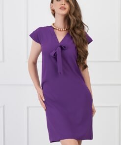 Rochie DY Fashion mov cu funda la decolteu