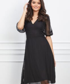 Rochie Dy Fashion neagra vaporoasa din voal