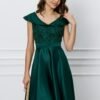 Rochie Ella Collection Anisa verde cu dantela la bust