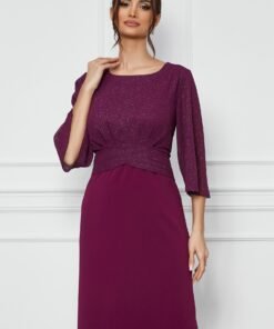Rochie Mara mov cu glitter la bust
