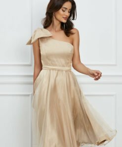 Rochie MBG ivory cu funda pe umar