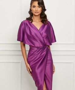 Rochie MBG mov cu decolteu petrecut
