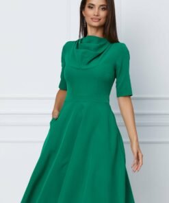 Rochie Moze verde cu guler lasat